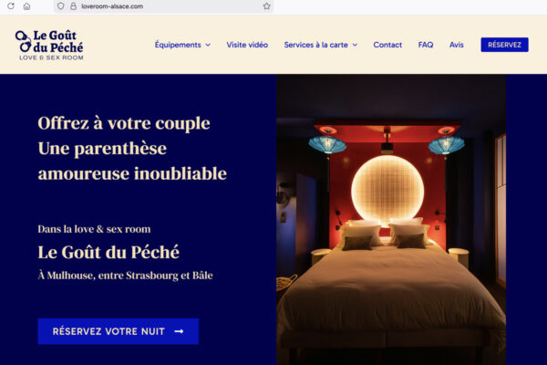 Site Internet loveroom Le Goût du Péché à Mulhouse, Alsace