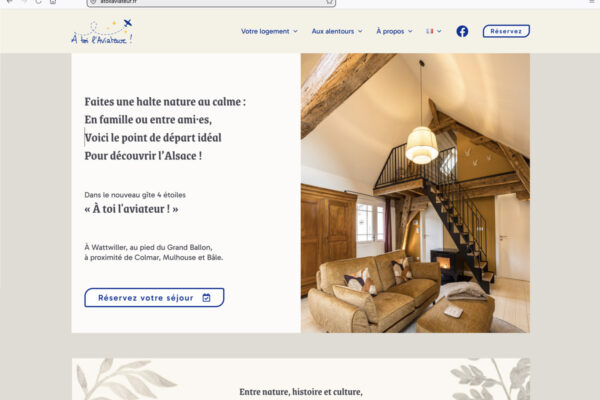 Site Internet gîte À toi l'aviateur à Wattwiller, Alsace